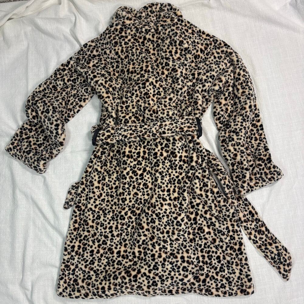 Victoria’s Secret Leopard Plush Robe XS/S Y2K Mob Wife Belted Bathrobe - Picture 2 of 10